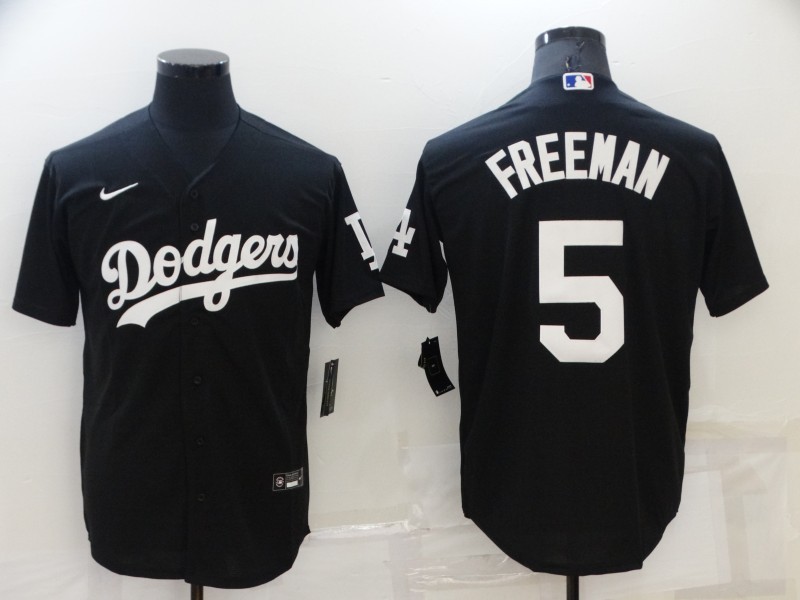 Men's Los Angeles Dodgers Freddie Freeman #5 Black Baseball Jersey
